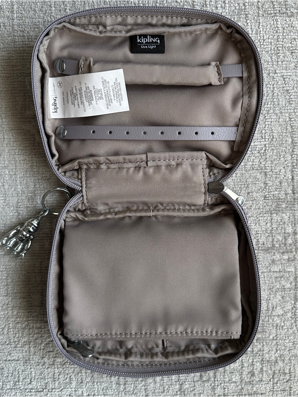 Kipling Travel Jewelry Case - Soft sided pink / purple bag - Picture 2 of 5